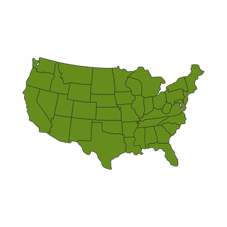 U S map Outlined Colored 350x350